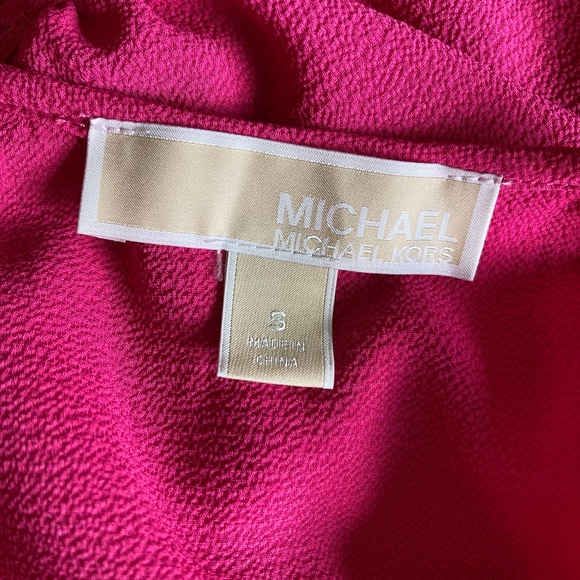 LAST CHANCE! Michael Kors Fuchsia Cold-Shoulder Blouse - Picture 6 of 6